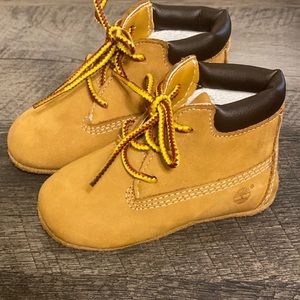 Infant Timberlands crib shoe